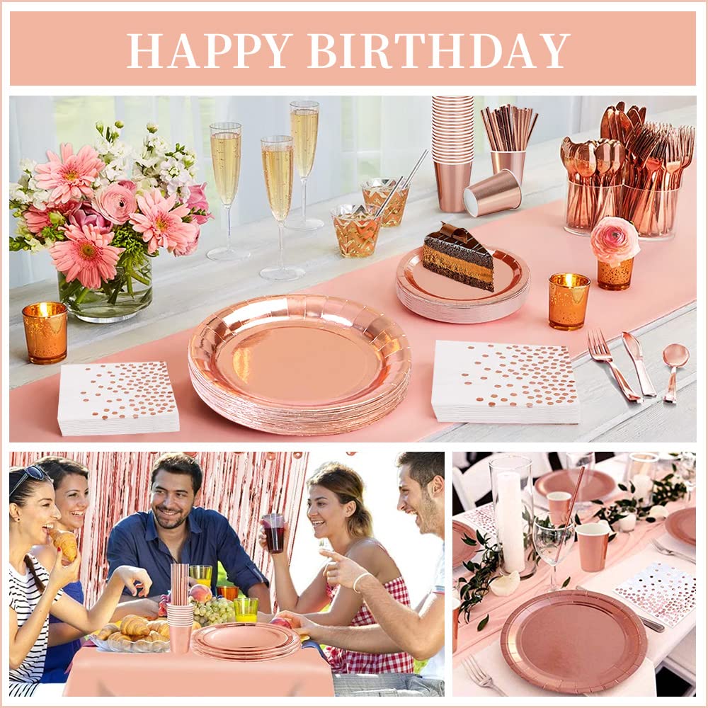 Decorazioni Compleanno Rosa Oro - Festone, Palloncini, Tovaglia, Coriandoli - Foto 9