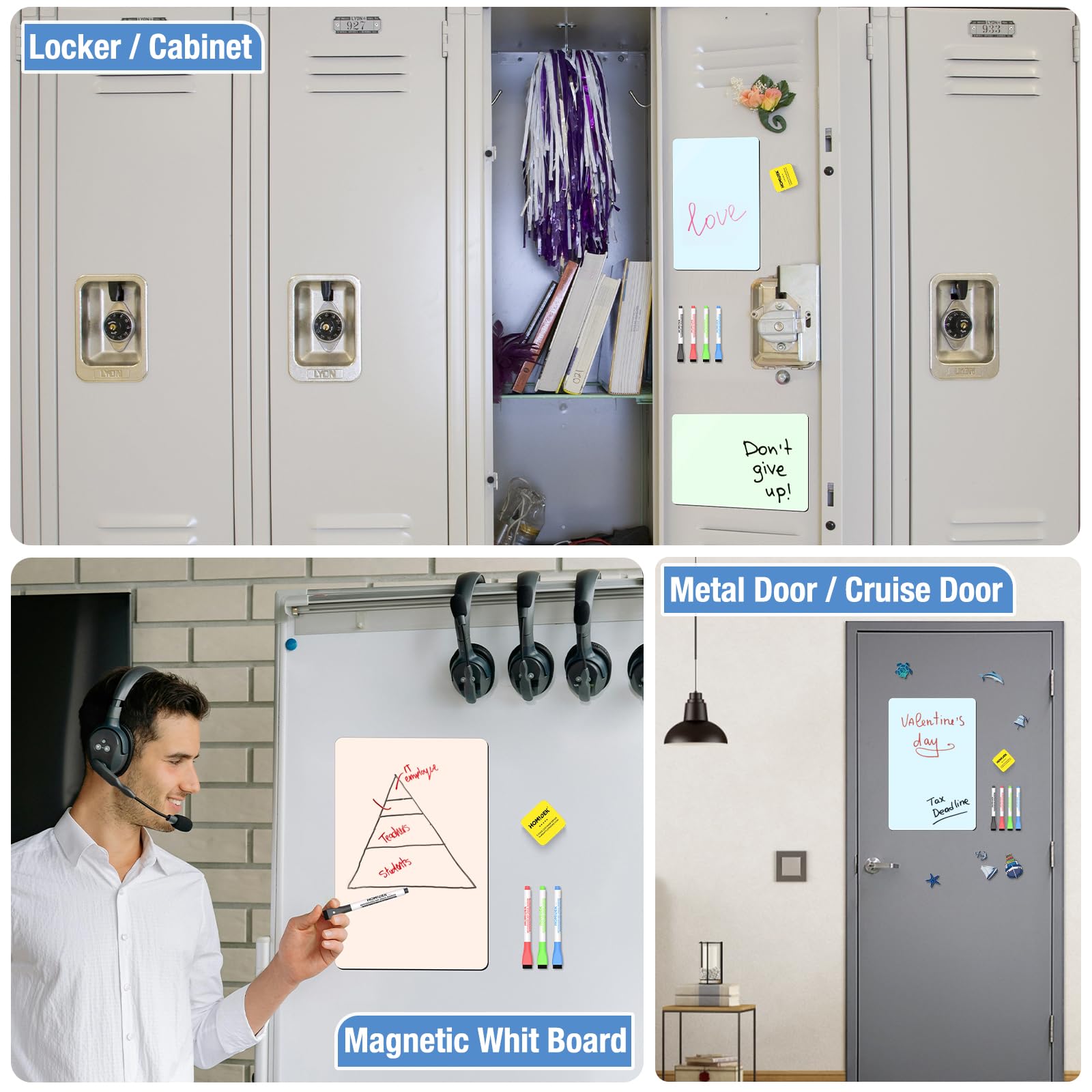 Zcintert Pizarra Blanca De Borrado En Seco Con Tapa De Borrador E Imán