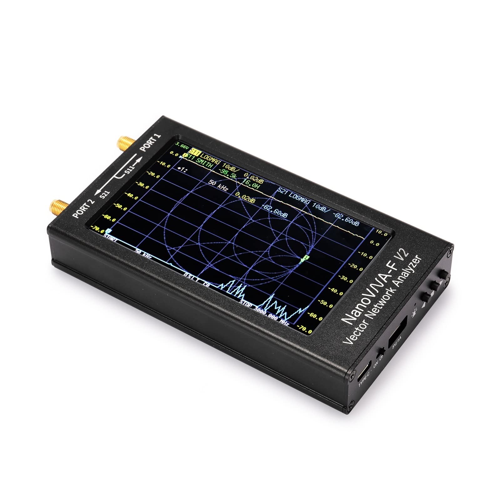 Analizador de espectro, V2 Vector Network Analyzer digital VNA Ensayador Mf hf VHF UHF USB Analizador de antena lógica onda estacionaria(S-A-A-2)