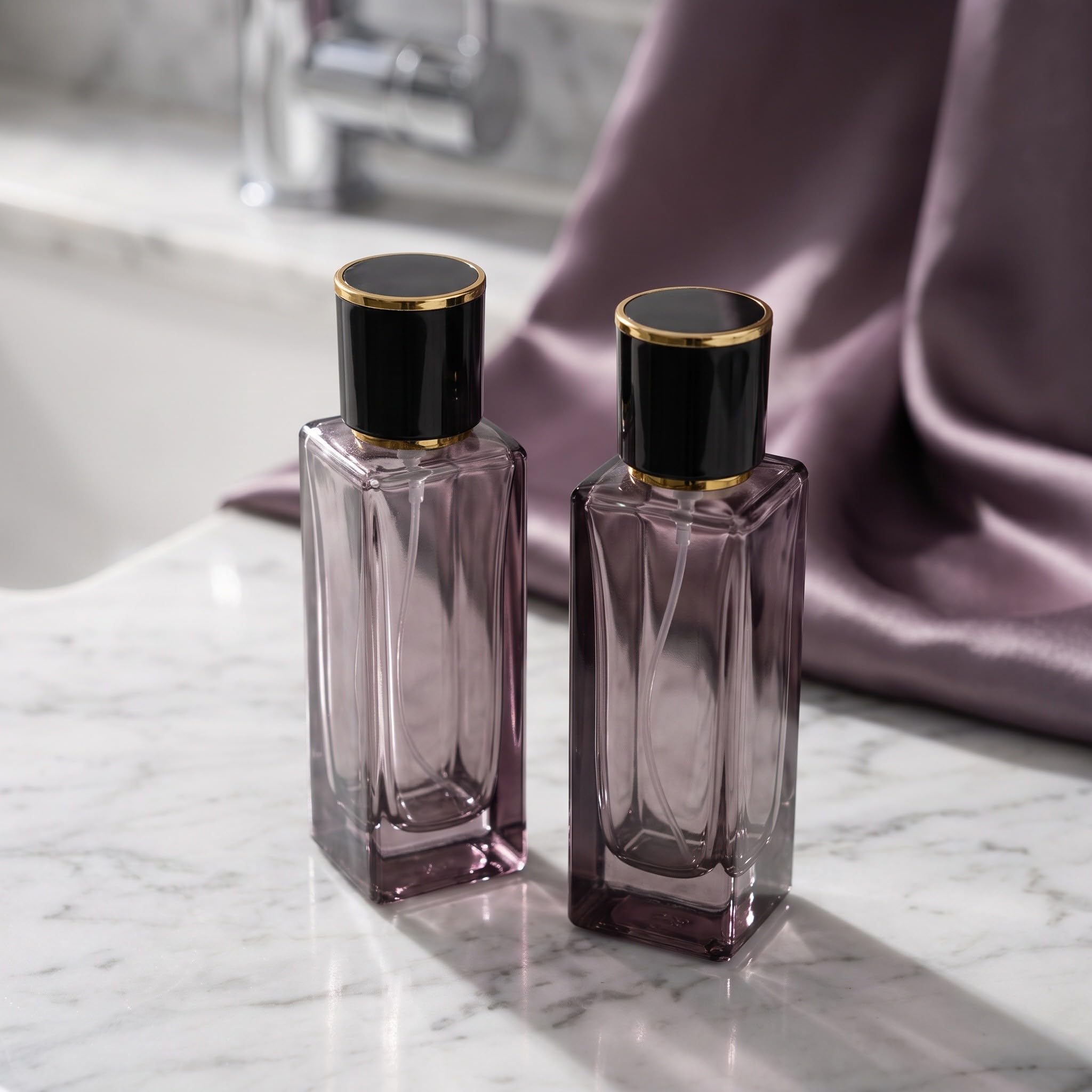 Lurrose 5 atomizadores de perfume de vidrio, botella recargable de viaje de | Frasco de viaje negro para de , ideal para almacenar y transportar fragancias. Botella pulverizadora reutilizable para