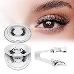 QUEWEL 2 Pair Magnetic Eyelashes Reusable Magnetic Eyelashes with Applicator No Glue Needed Eyelashes Natural Look Lash Clusters Kit Easy to Wear and Remove(B+I03)