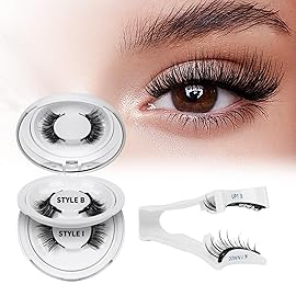 QUEWEL 2 Pair Magnetic Eyelashes Reusable Magnetic Eyelashes with Applicator No Glue Needed Eyelashes Natural Look Lash Clusters Kit Easy to Wear and Remove(B+I03)