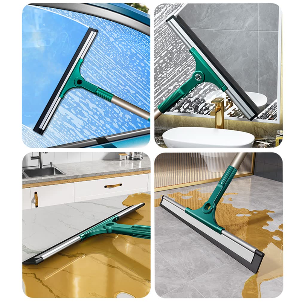 Limpia Cristales Ventanas con 150cm Poste Extensible Herramienta de Limpieza de Ventanas con Paño de Microfibra Cepillo para Limpiar Ventanas, Vidrio, Automóvil, Ducha (25cm)