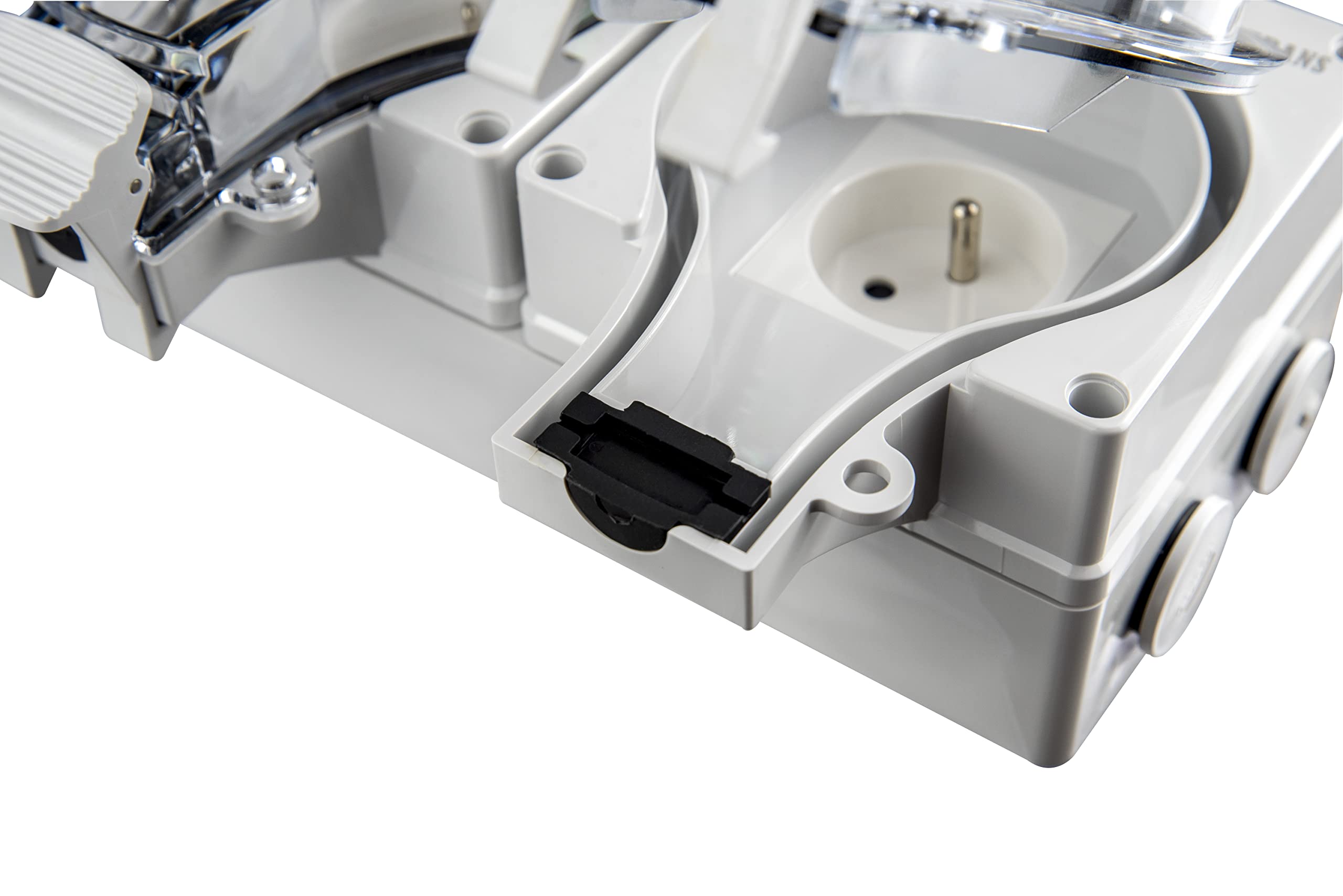Presa a 2 prese con coperchio ribaltabile IP44 marrone, autosigillante