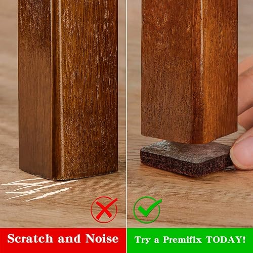 Miniatura 8 de Almohadillas cuadradas de fieltro para patas de silla, almohadillas cuadradas de fieltro para muebles de 1 pulgada, paquete de 48 piezas, color