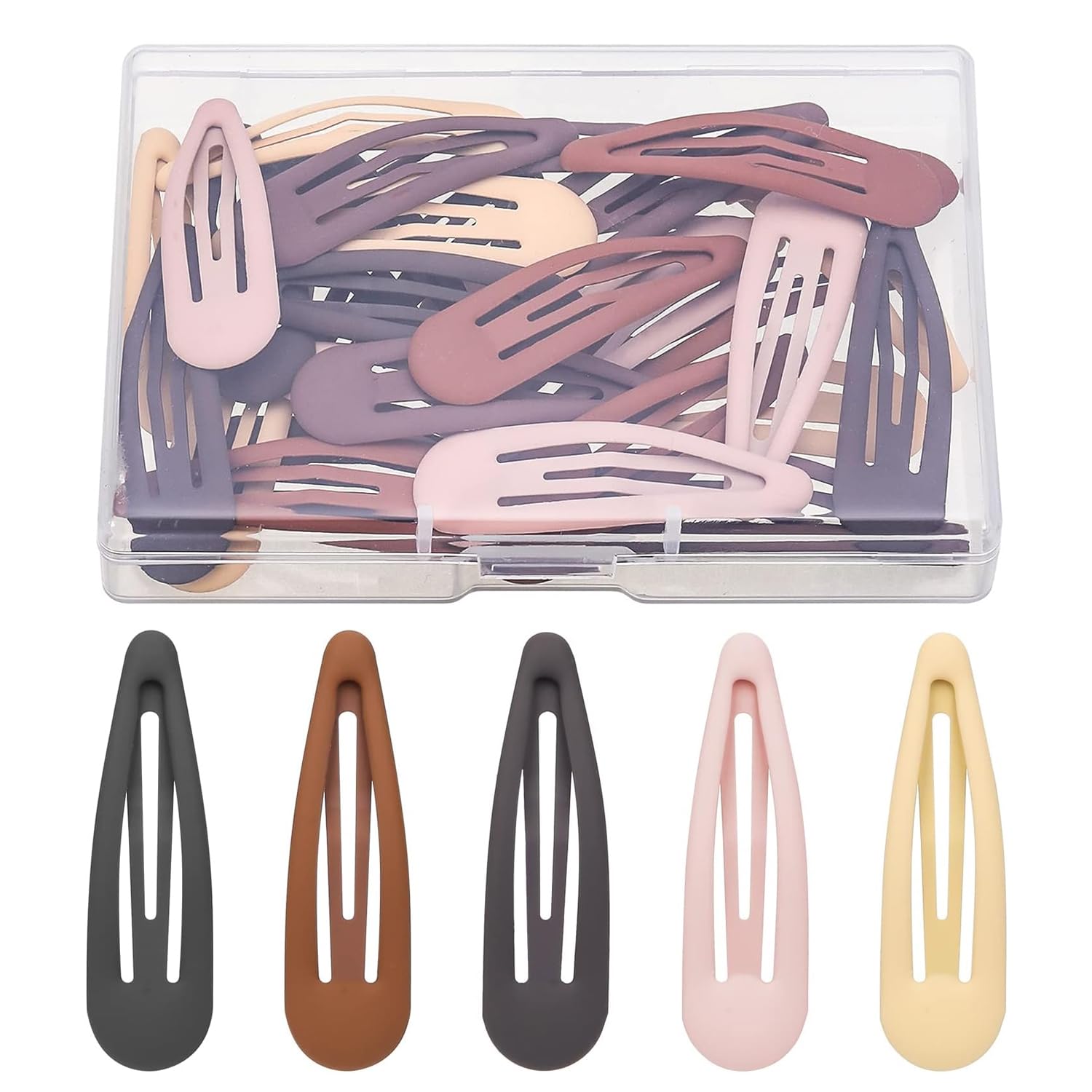 Clips de Pelo a Presión Simple, 30 Pzs Coloridas Pinzas de Pelo para Niñas - 5cm Broches para el Cabello Antideslizantes de Metal - Horquillas Pelo para Niña Mujeres Infantiles - Multicolor