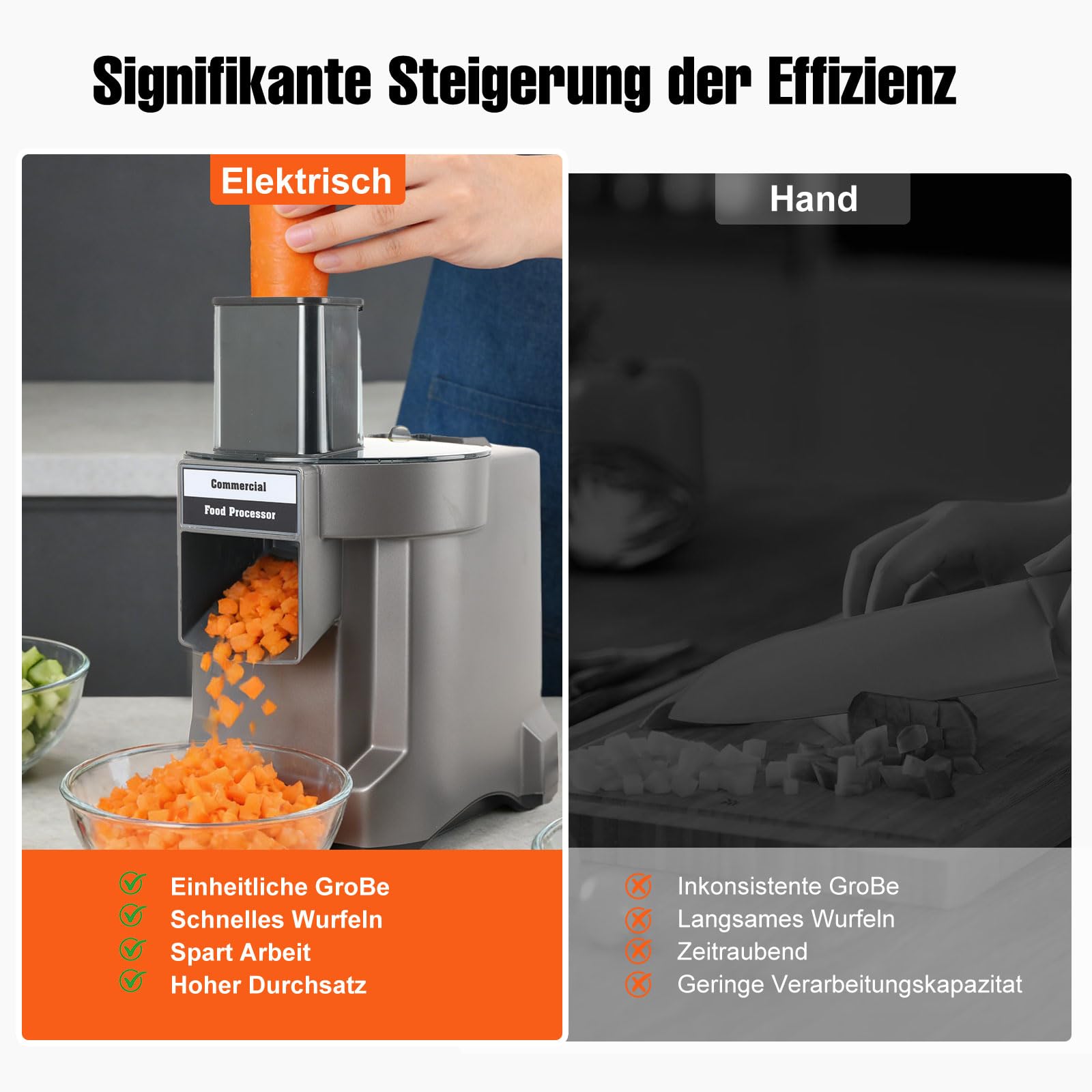 100W 3-in-1 Gemüseschneidmaschine, Gemüseschneider Elektrisch Gemüsehobel Professionell Würfelschneider Multifunktional Obstschneider mit 3 Typ Edelstahl Klingen für Kartoffel Karotte Zwiebel