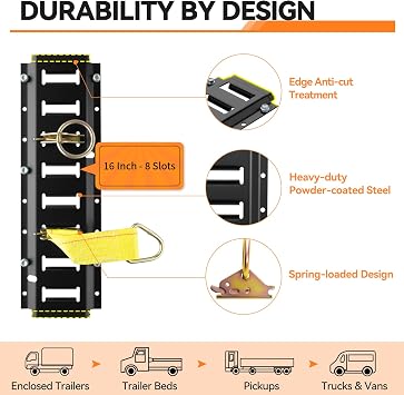 Elechomes E Track Tie-Down Rail Kit