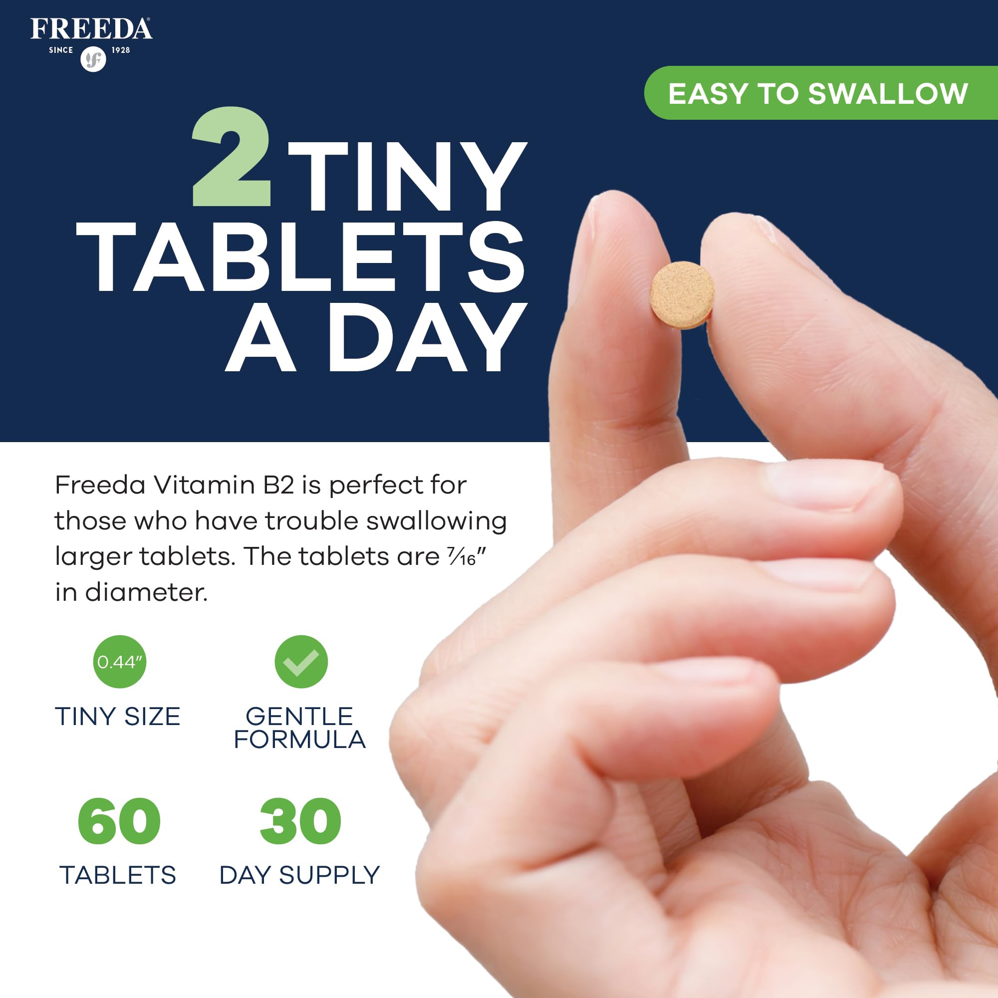 FREEDA Vitamin B2 400mg Riboflavin Supplement - 60 Vegan Tablets — Amazon image 5