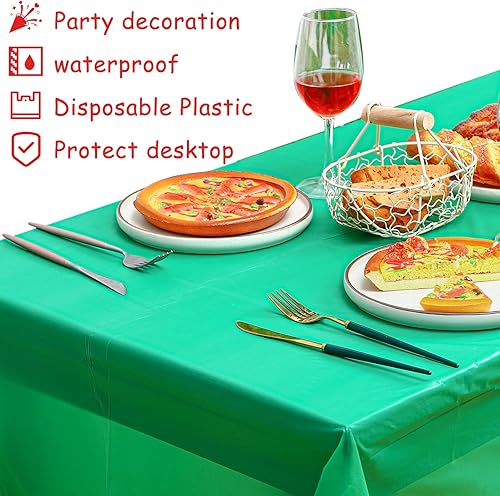 Miniatura 4 de Paquete de 6 manteles de plástico de colores surtidos, manteles rectangulares desechables de colores de arco iris para fiesta de cumpleaños, boda,