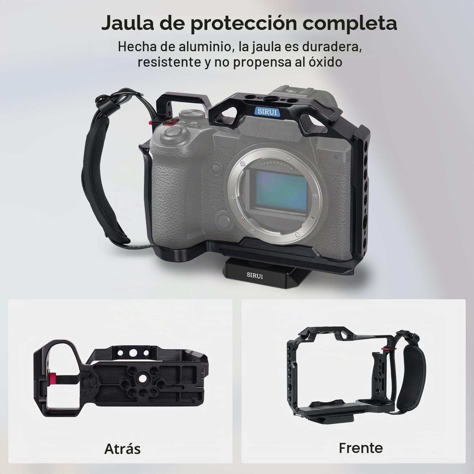 SIRUI S5II / S5IIX Kit de Jaula Completa con Top Handle para Panasonic LUMIX S5II / S5IIX, QR Placa para Arca-Swiss, con Correa de Mano y NATO Rail - SCH-S5M2