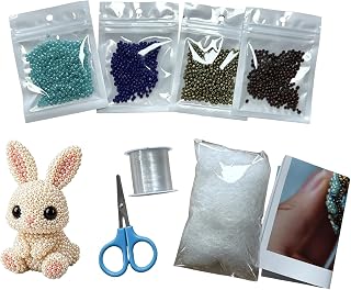 Tiny 3D Beaded Animal DIY Kit, 2026 New Cute Animal Beading Craft Set with Colorful Beads and Instructions,Stress Relief Handmade Decoration Gifts for Adults Teens Beginners