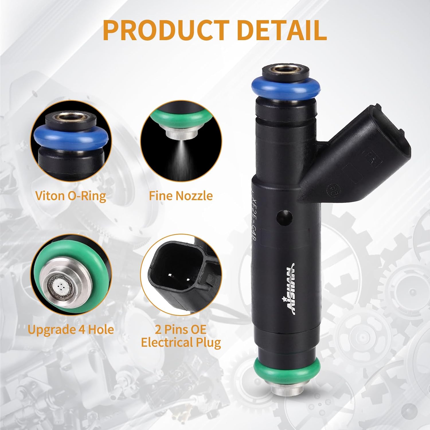 6PCS Fuel Injectors 4 Holes Compatible with Ford for Mustang 2002-2004, Ranger 2002 2003, Taurus 2003 2004, Windstar 2002 2003 V6 3.0L 3.8L Replace# 822-11163