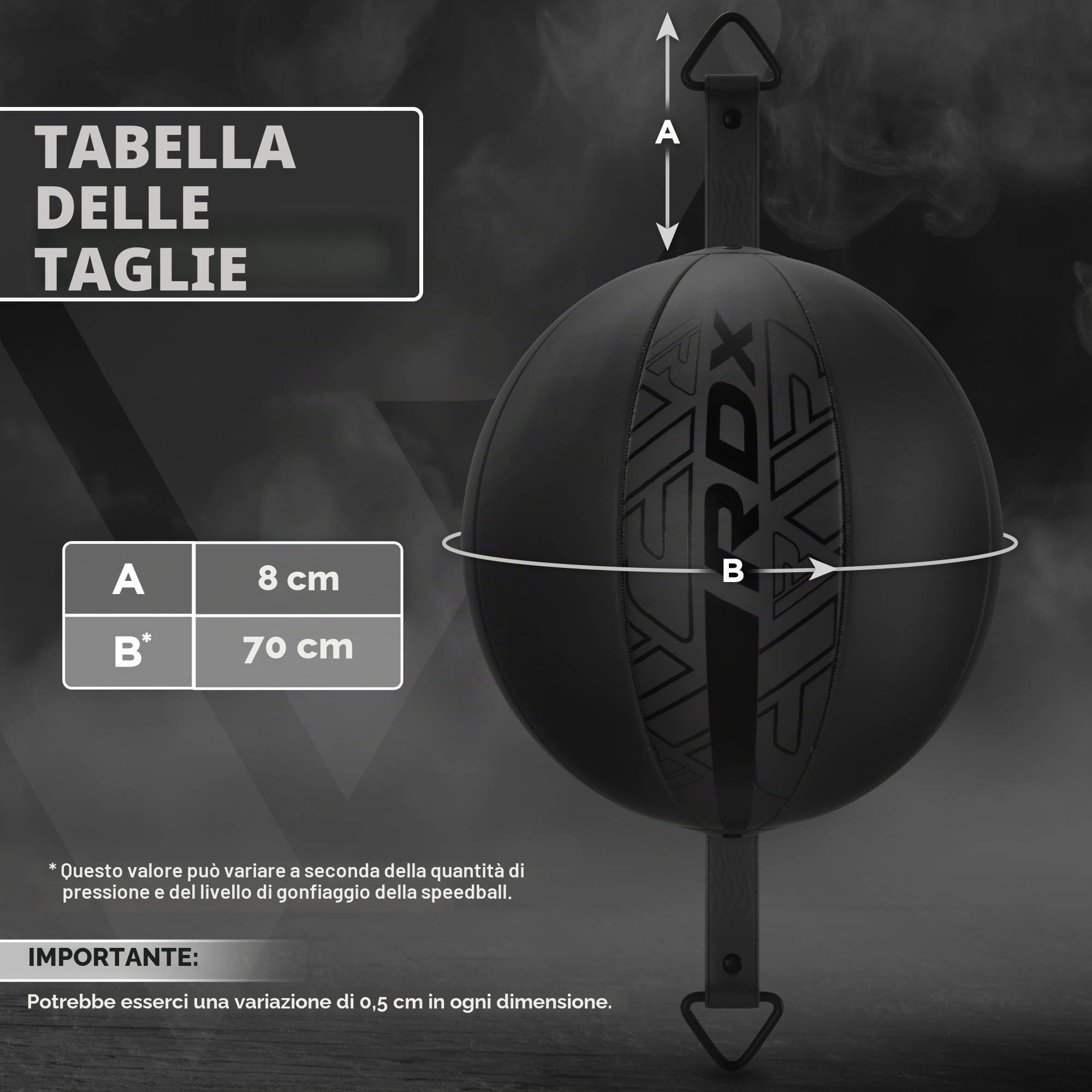 RDX Doppia Palla Veloce estremità Palla di Reflex da 70 cm con Cavo Elastico da 48 Pollici Sacco da Boxe Pelle Maya Hide Palla di con Doppia estremità, Muay Thai MMA Pugilato Sacco Sport Fitness