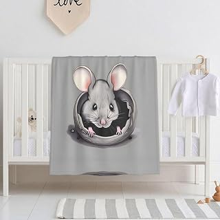 Grey Rat Printed Baby Swaddle Blanket 30x40 inches, Newborn Baby Blanket, Suitable for Cribs/Cradles