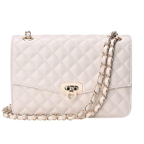 GM LIKKIE Quilted Shoulder Bag for Women, Medium Flap Crossbody