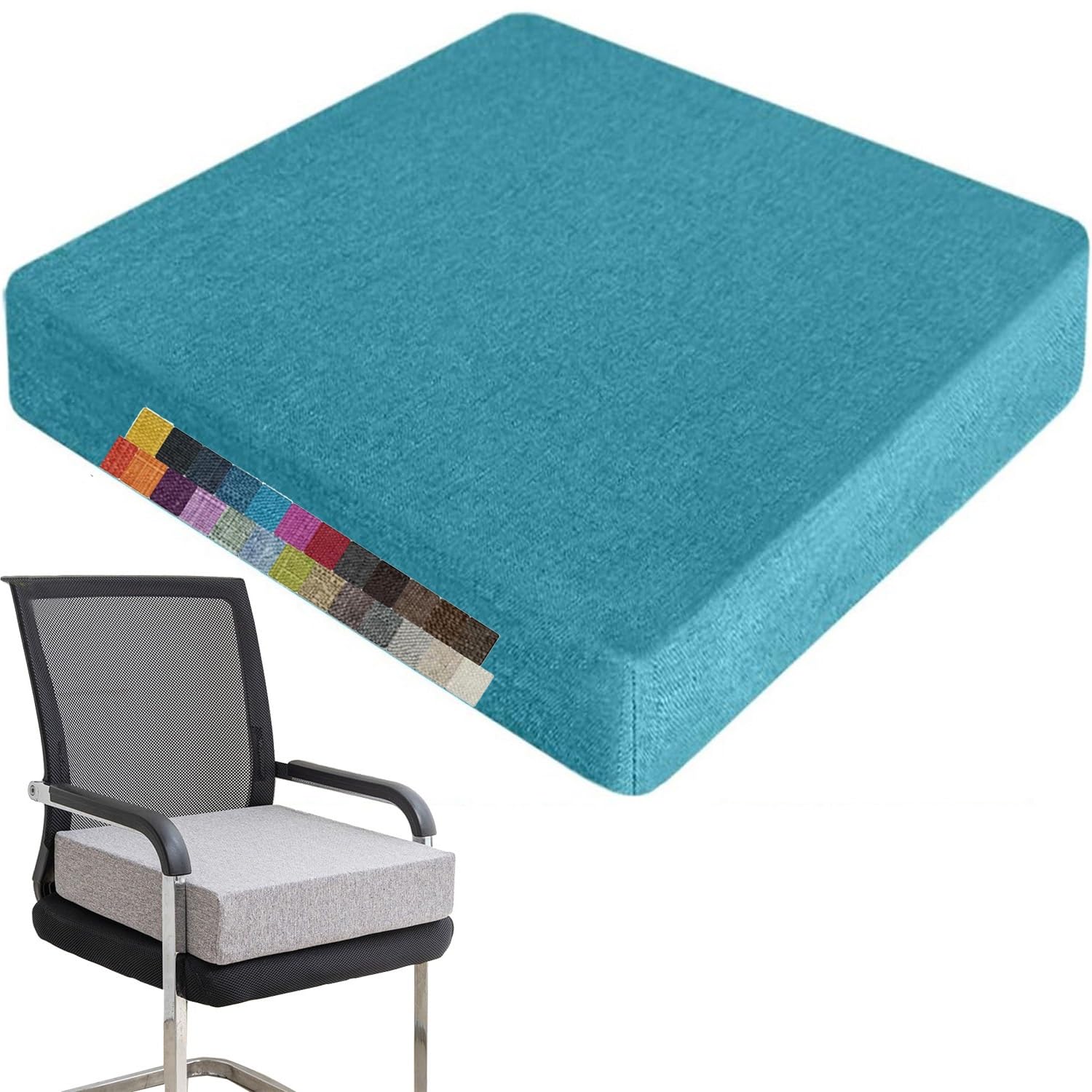 SVFOEBJM Memory Foam Car Seat Cushion 50x50x10 cm Thick NonSlip Zippered Cover Perfect for Patio Living Room Sofa and Bench Use.