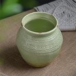 Quoowiit Vase en céramique rustique ferme, Vase de fleurs vert décontractionné pour décoration maison, Vases décoratifs Boho pour décorations de table de pièce centrale, Vass pour salon Cuisine Entrée manteau plateau Decor