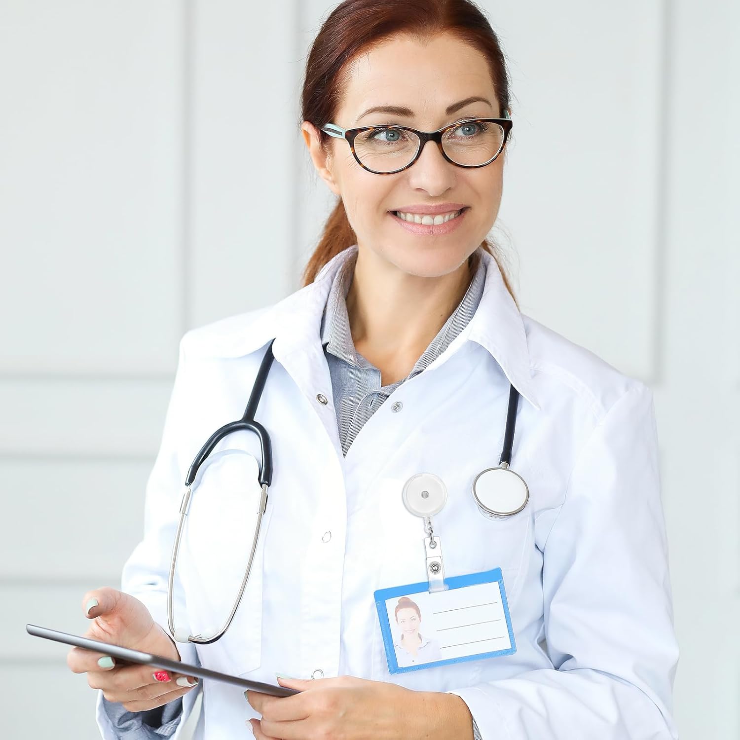 50 Pieces Retractable Badge Reels with Swivel Alligator Clip, Badge Reels Holder Badge Reel Clips(Translucent Clear) - Image 6