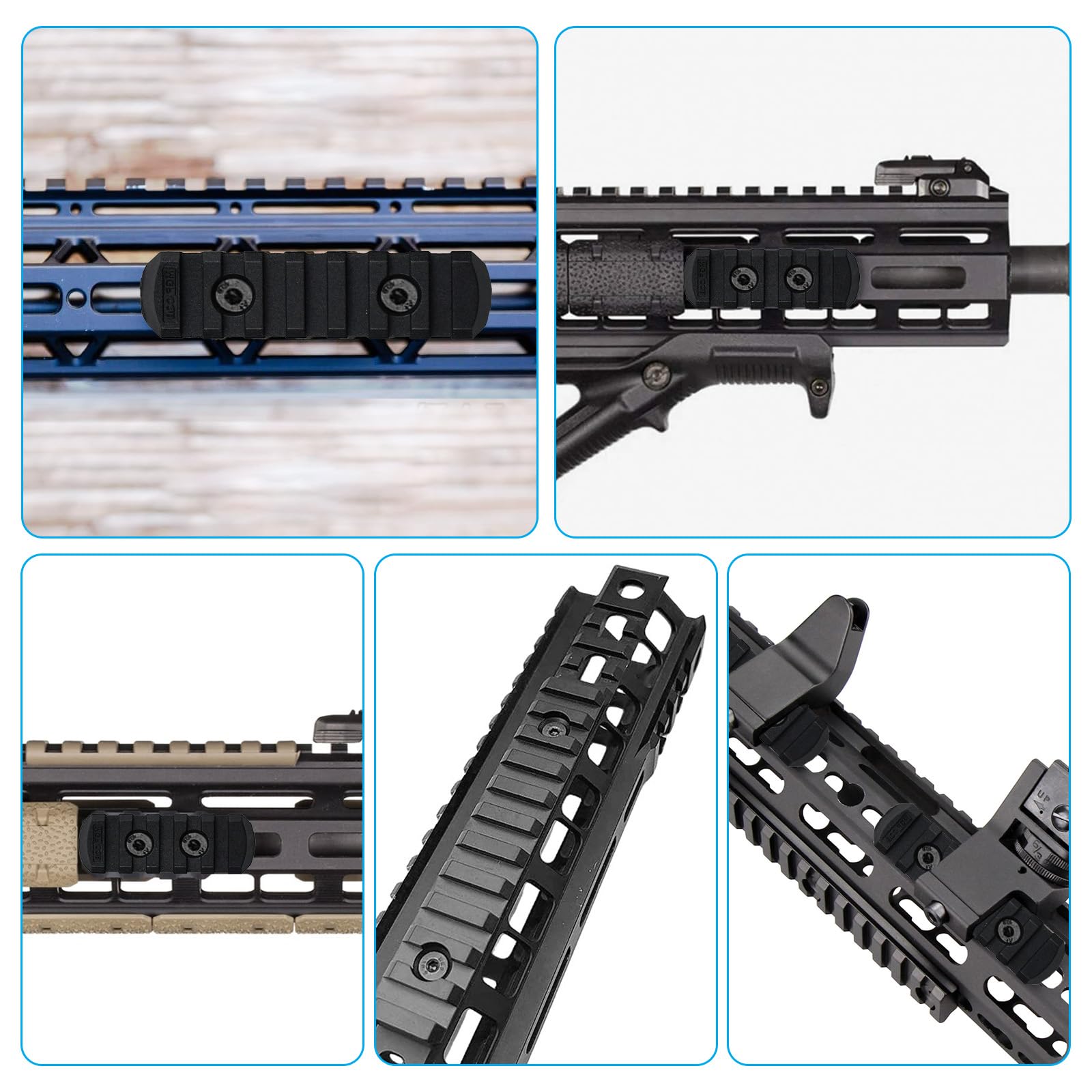 ATFLBOX 4 Rotaie Picatinny 5 Slot Per M-LOK – In Metallo Con Dadi A T E Chiavi A Brugola - 3