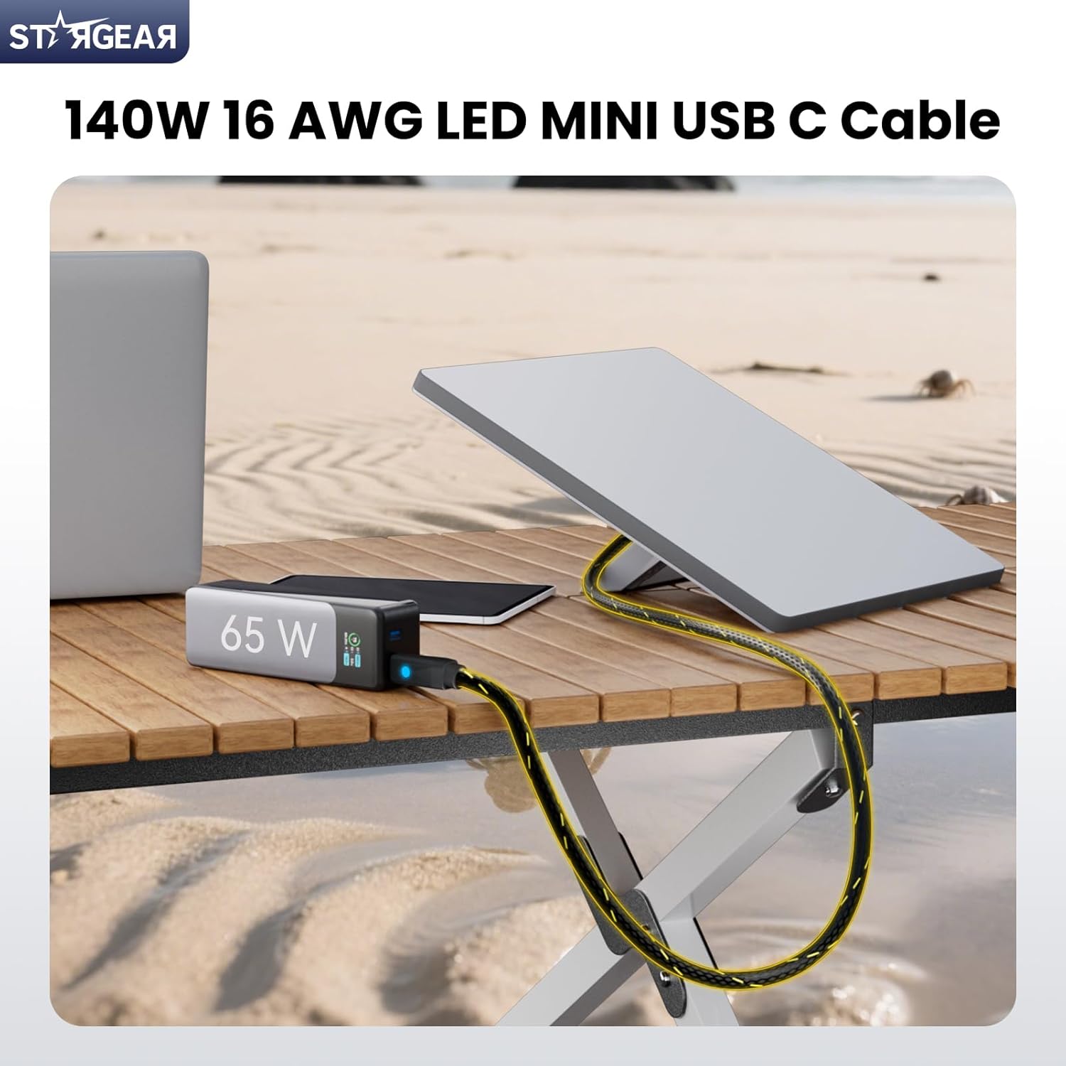 Starlink Mini Cable 6.5FT, Max 140W Input Starlink Mini USB C to DC Power Cable with Indicator Light, Braided Wear-Resistant for 16AWG, Work with 20V/65W, 20V/100W, 28V/140W PD Power Source - Image 8