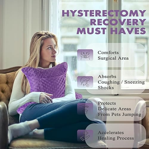 Miniatura 3 de Almohada de histerectomía con bolsillo, almohada abdominal de recuperación de histerectomía, almohada poscirugía para abdomen, almohada de