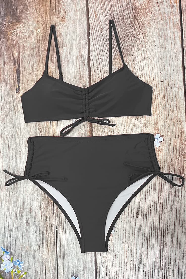 Mujer Conjunto de Bikini Push Up Establece Retro Empuja hacia Arriba con Acolchadas Traje de baño Dos Piezas Ropa de Playa
