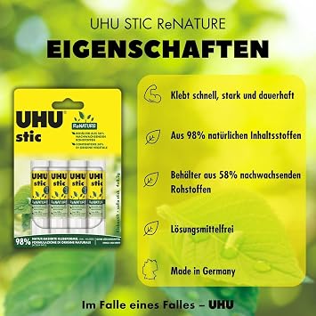 UHU stic Glue Stick ReNATURE 4 x 8.2 g