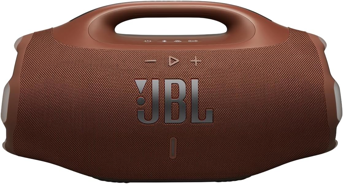 JBL, Caixa de Som, Boombox 4, Bluetooth, Som Pro, AI Sound Boost, Graves Personalizáveis, Bateria de até 34H, IP68, Áudio Lossless Marrom