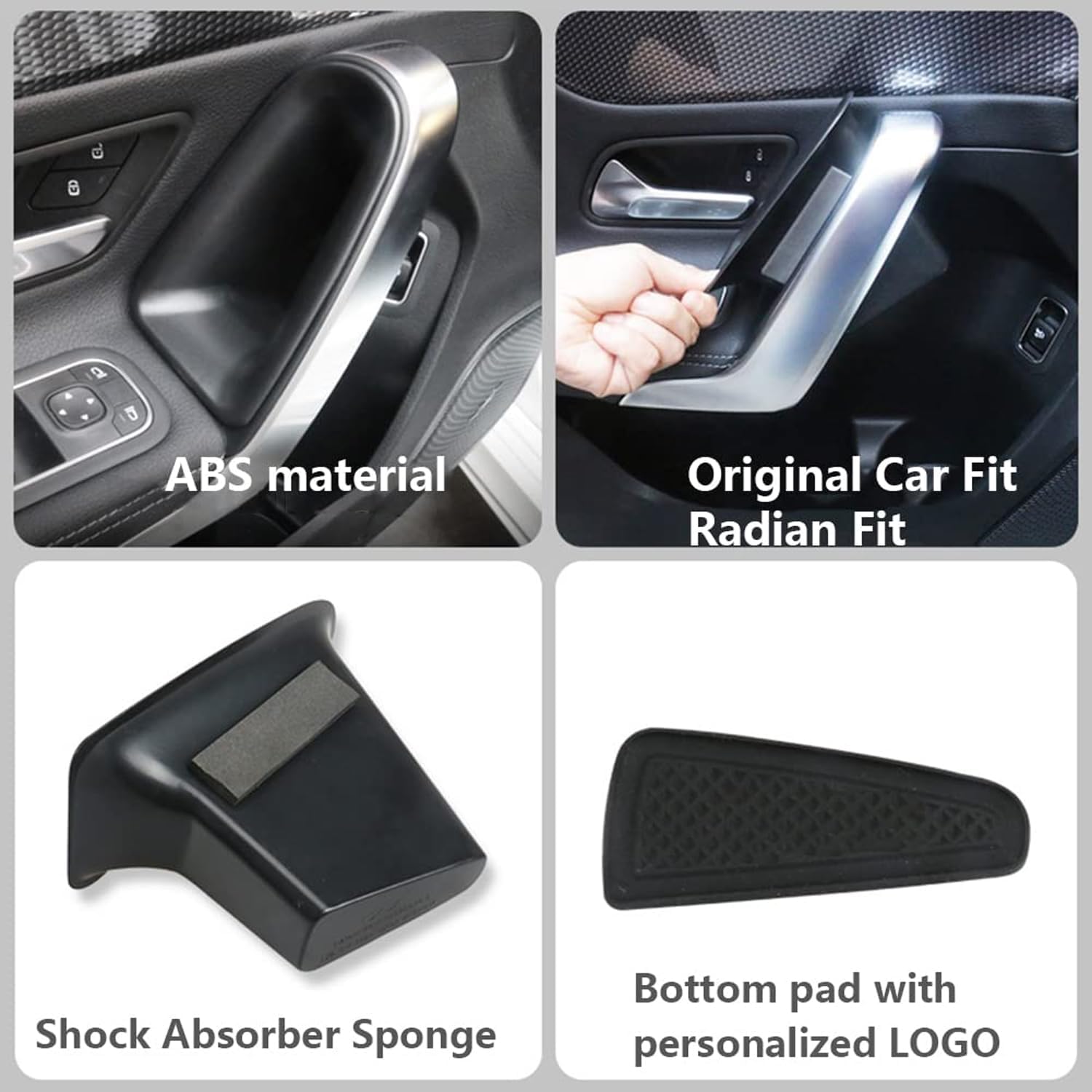 Door Side Pocket Insert for A200L A180L Car Door Organizer Insert Accessories Door Handle Storage Organizer Tray Compatible with Mercedes-Benz A-Class A200L 2026-2019, 2 Pcs