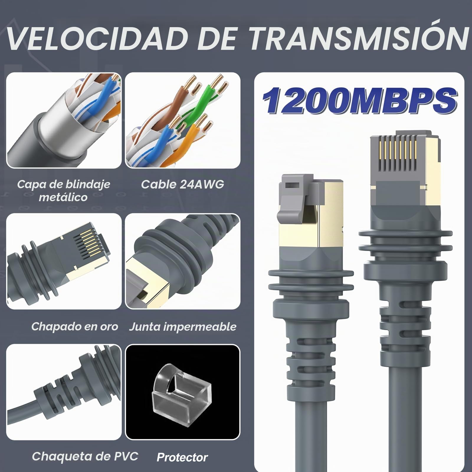 Cable Starlink Gen 3, Extensión de Cable Starlink Resistente al Agua para Starlink Standard Actuated Gen 3/Satellite V3 (30M)