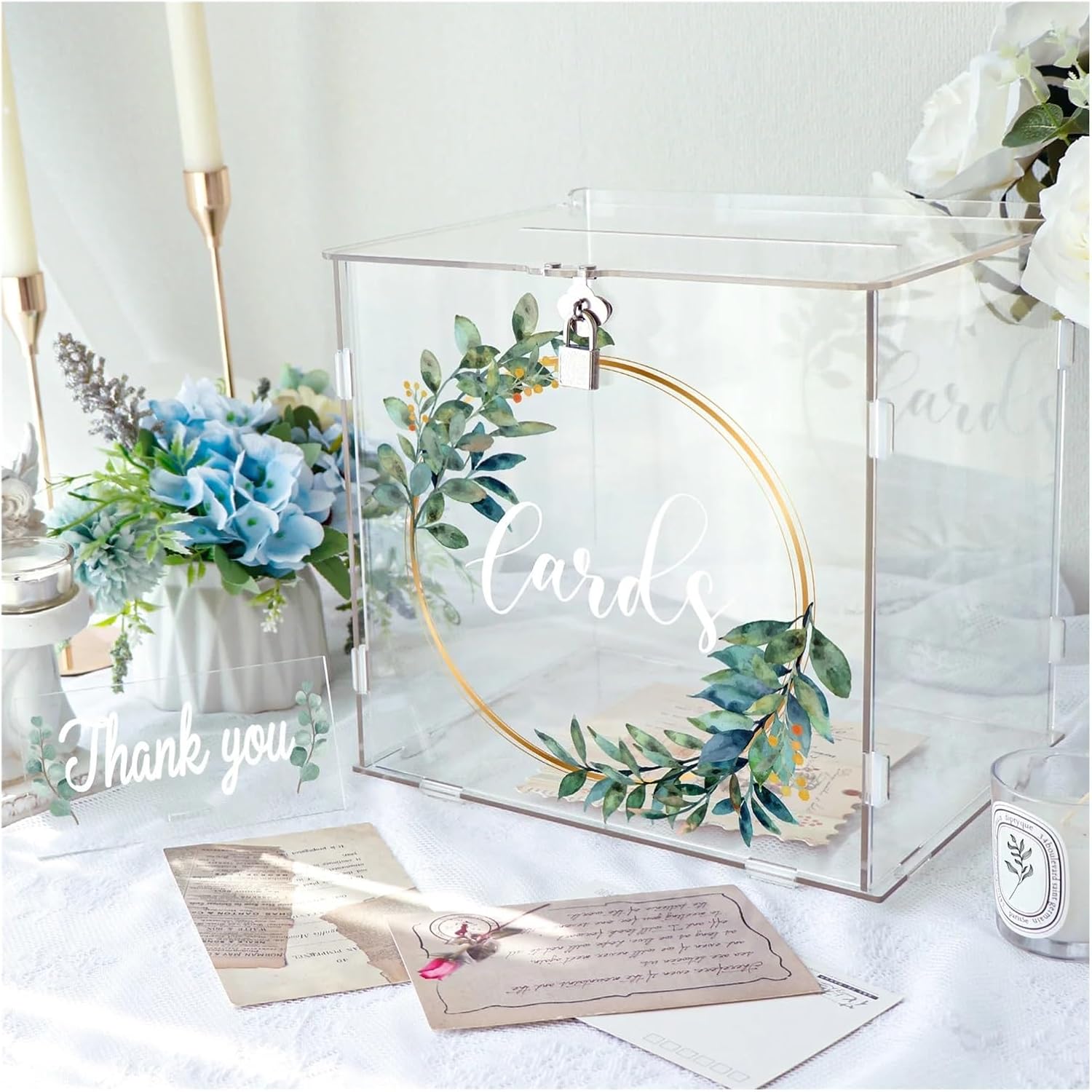Card Box For Wedding Lockable Transparent Wedding Card Box For Party Graduation Birthday Decoration