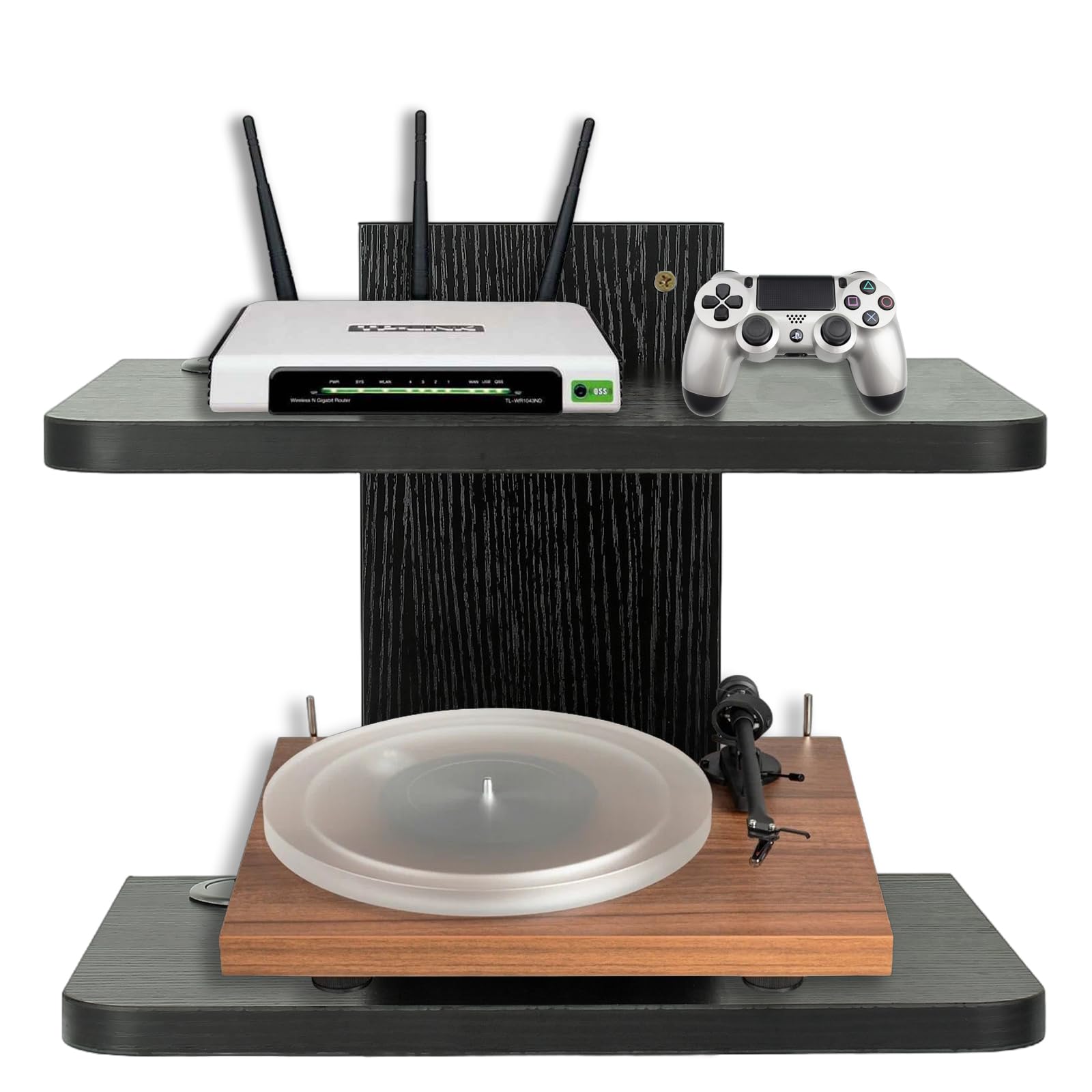 BiJun Mensola per TV da Parete, Mobiletto Sospeso, Montaggio a Parete, Centro Intrattenimento, Media Router, Unità per PS4/Decoder via Cavo/Lettori