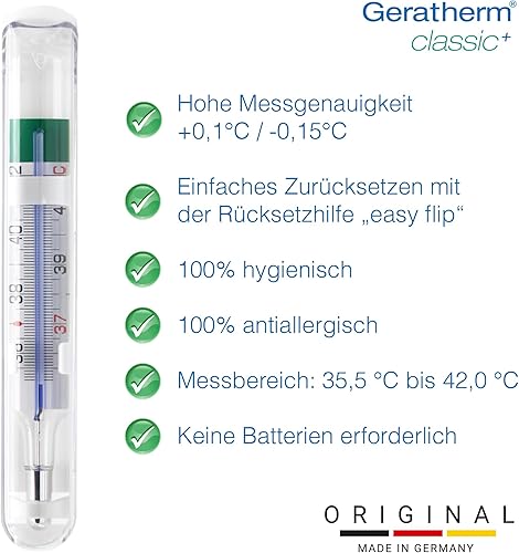 Miniatura 7 de Termómetro analógico, Geratherm Classic XL. Resultados de medición fáciles de leer gracias a la caja de aumento