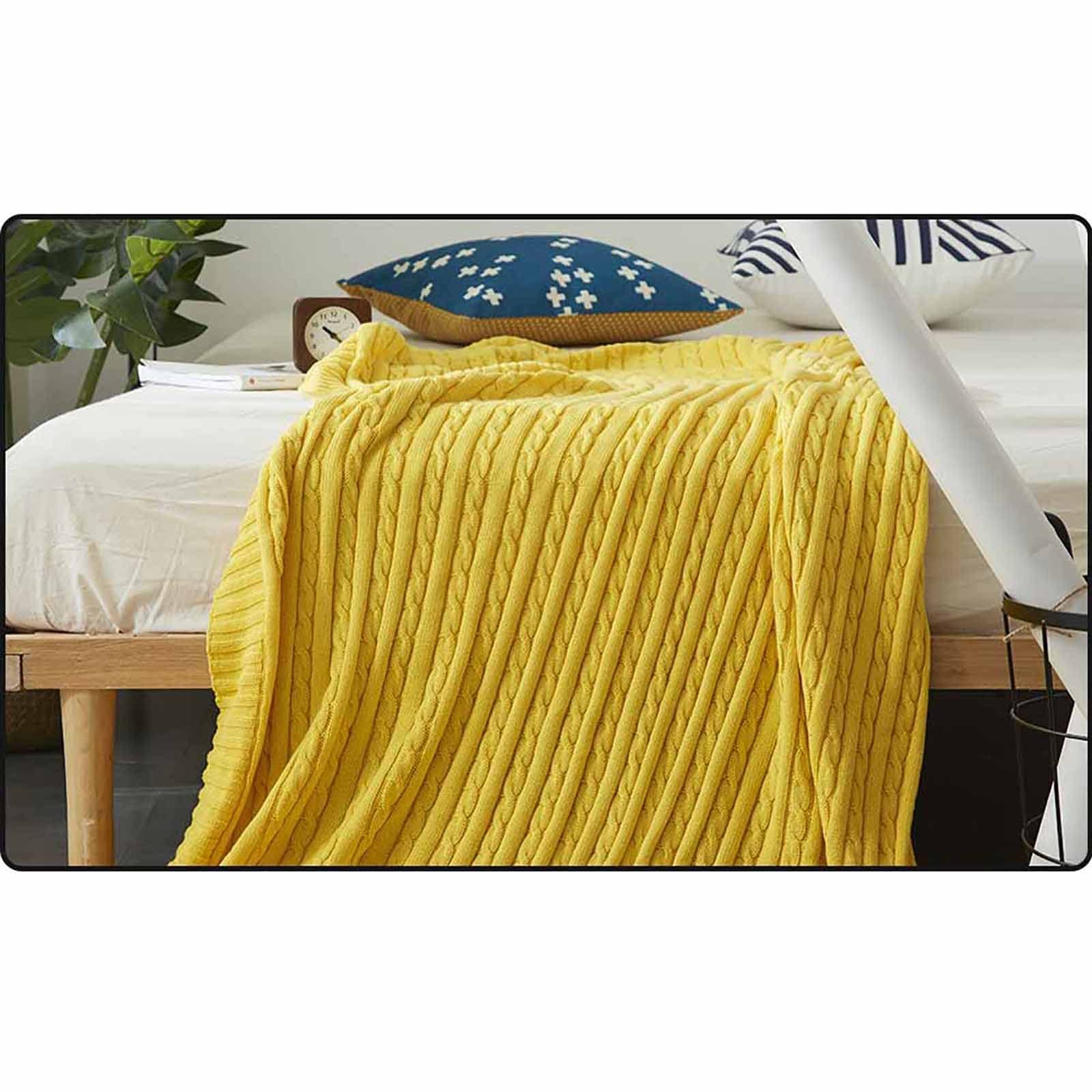 Couvre-lit en coton orange brûlé de taille S pour canapé et lit