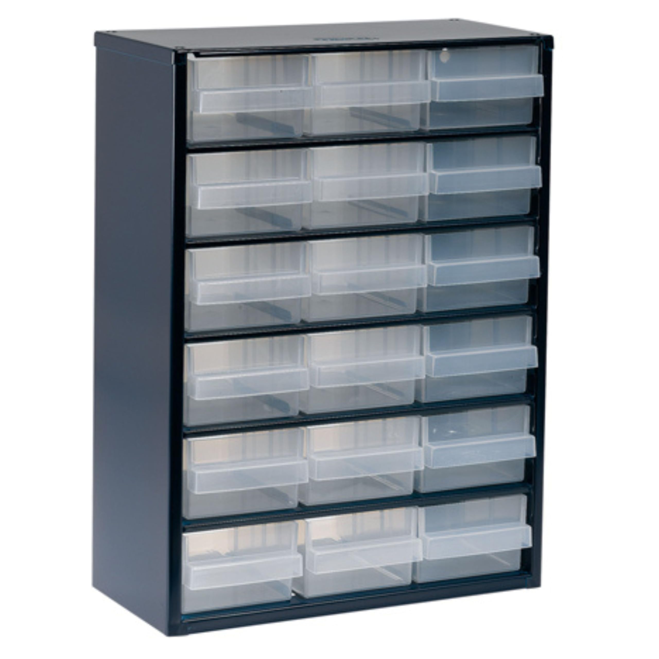 raaco Casiers à Tiroirs C9-18, avec 18 Tiroirs en Plastique, Charge 20 kg, 15 x 30.6 x 41.7 cm, Montable au Mur, pour Rangement Garage & Atelier, Rangement Visserie Atelier