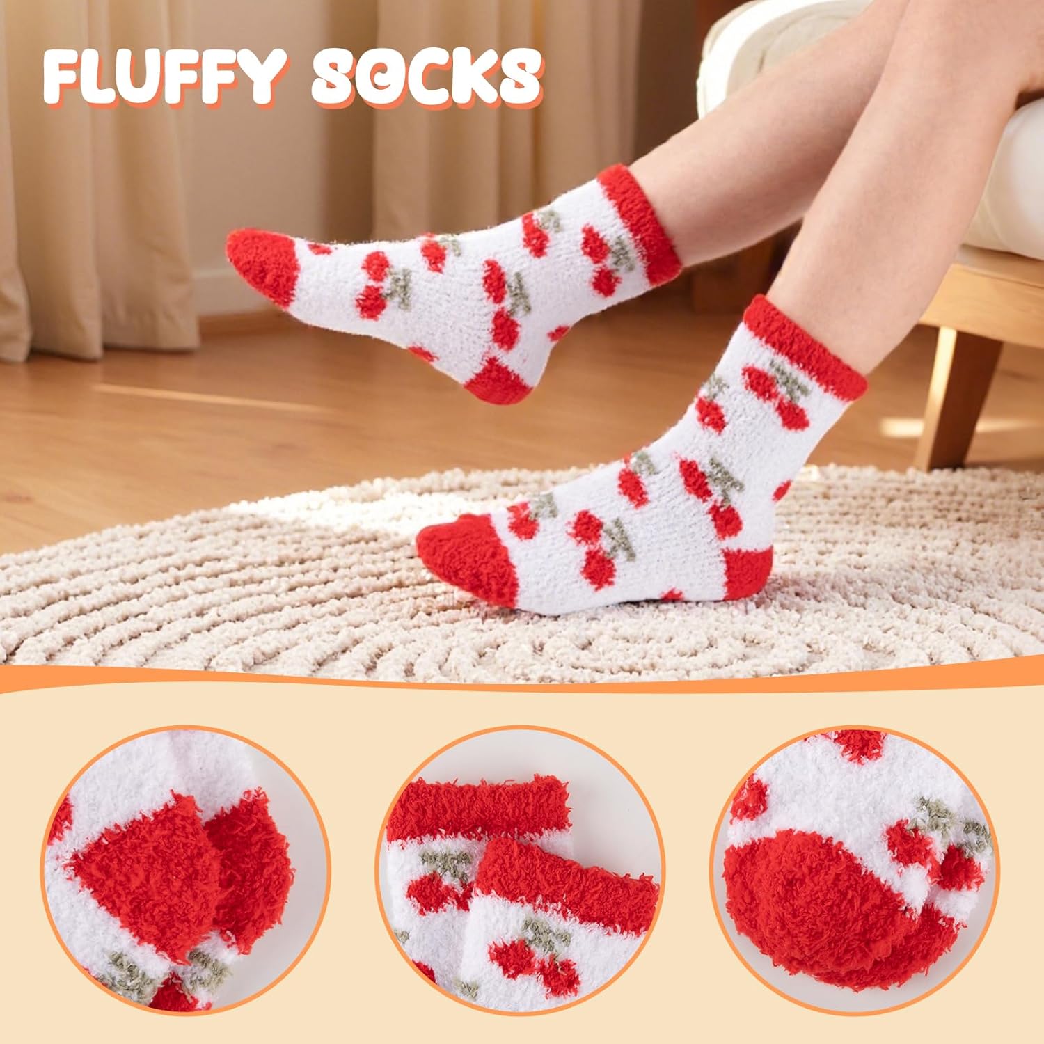 Comfoex 5 Pairs Kids Fuzzy Socks Cozy Fun Fluffy Girls Socks Best Winter Warm Gift Comfy Home For boys girls 4-14 years olds - Image 5