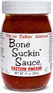 Bone Suckin’ Sauce Eastern Vinegar BBQ Sauce, Authentic Carolina Flavor, Zesty, Vinegar-Based Flavor, For Chicken, Pork, Beef, Potatoes, Gluten-Free, Non-GMO, Kosher (1 Count)