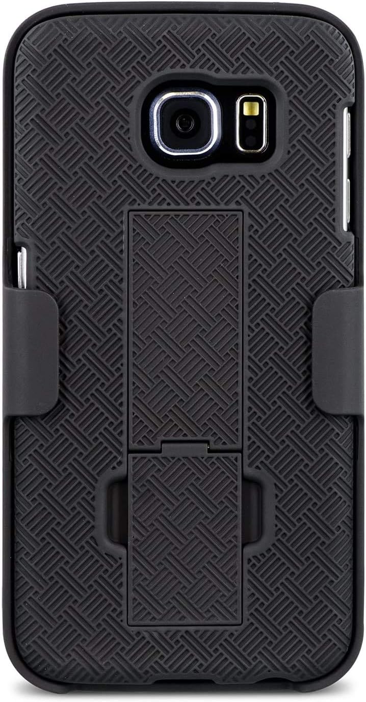 Aduro Galaxy S6 Case, Shell & Holster Combo Case Super Slim Shell Case w/Built-in Kickstand + Swivel Belt Clip Holster for Samsung Galaxy S6