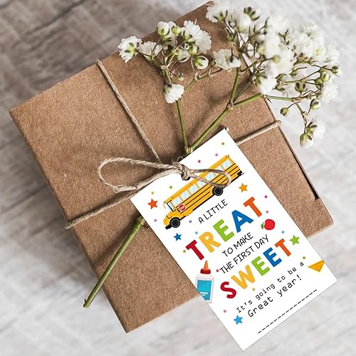 Miniatura 7 de Etiquetas para bolsas de regalo de regreso a clases, un pequeño regalo para hacer que el primer día de la escuela sea dulce y feliz, etiquetas de