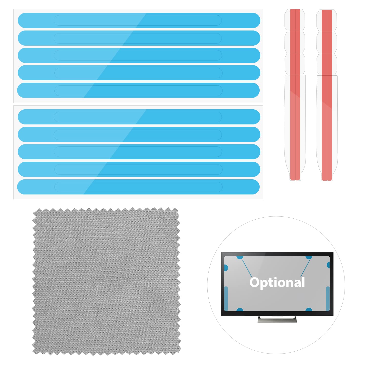 SAVITA 12 Strisce Adesive per Schermo Privacy e 2 Linguette in Plastica per Montaggio a Scorrimento per Monitor di Computer Adesivi per Filtro Privacy per Una Installazione Filtro Privacy per Laptop