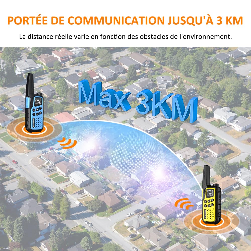 BAOFENG Talkies-Walkies PMR446 T25 Lot de 2, sans Licence avec USB-C