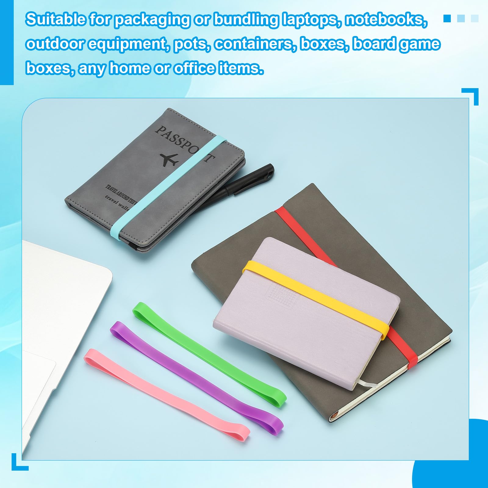 PATIKIL 8″ Large Elastic Rubber Bands, 20 Pcs Big Silicone Rubber Bands Strap For Wrapping Notebook Office Supply Can File Folders Box Red