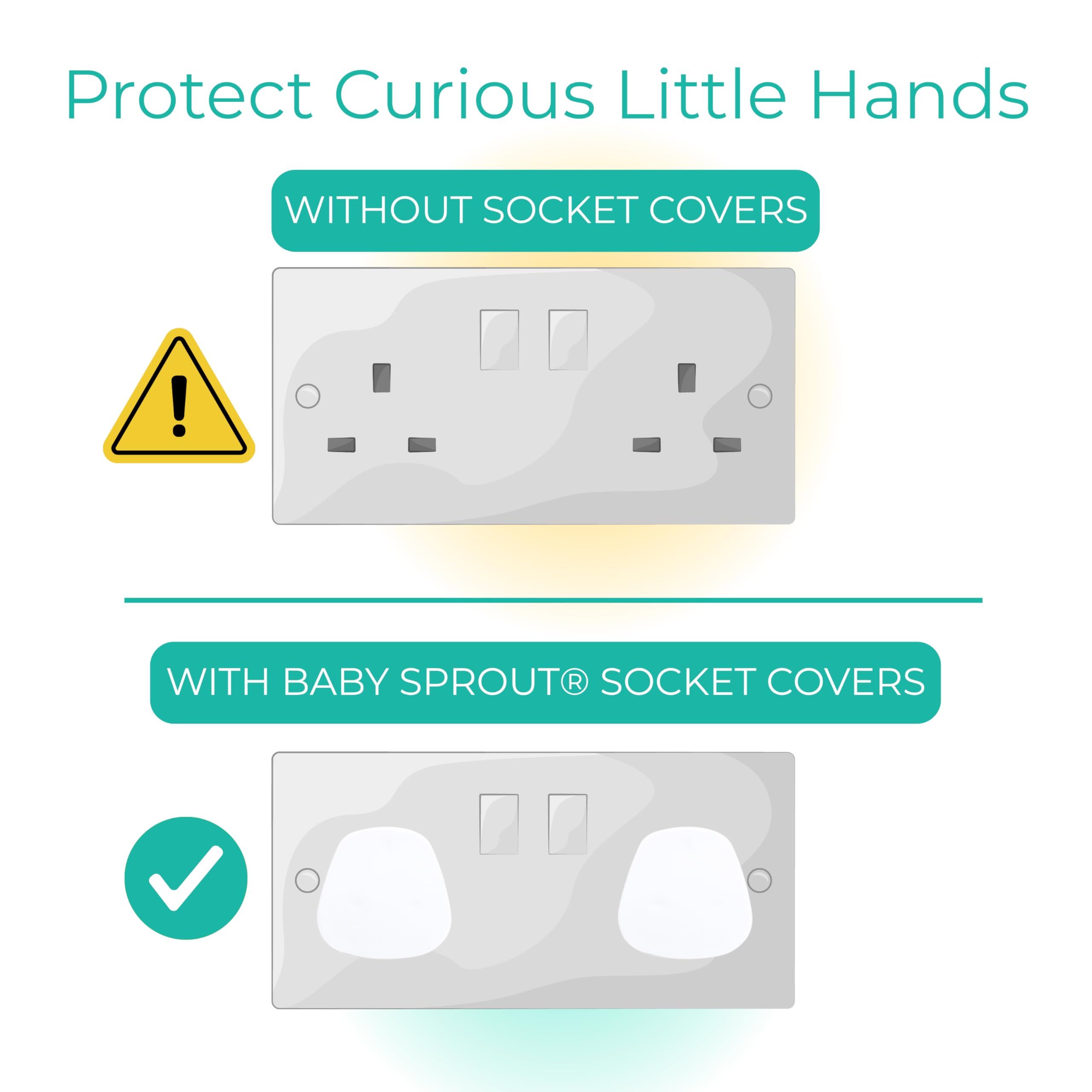 Plug Socket Covers UK – [ 10 PACK ] Baby Proofing Plug Covers For Sockets UK | Baby Proof & Reusable Socket Protectors | BPA-Free & Durable (White) - 4