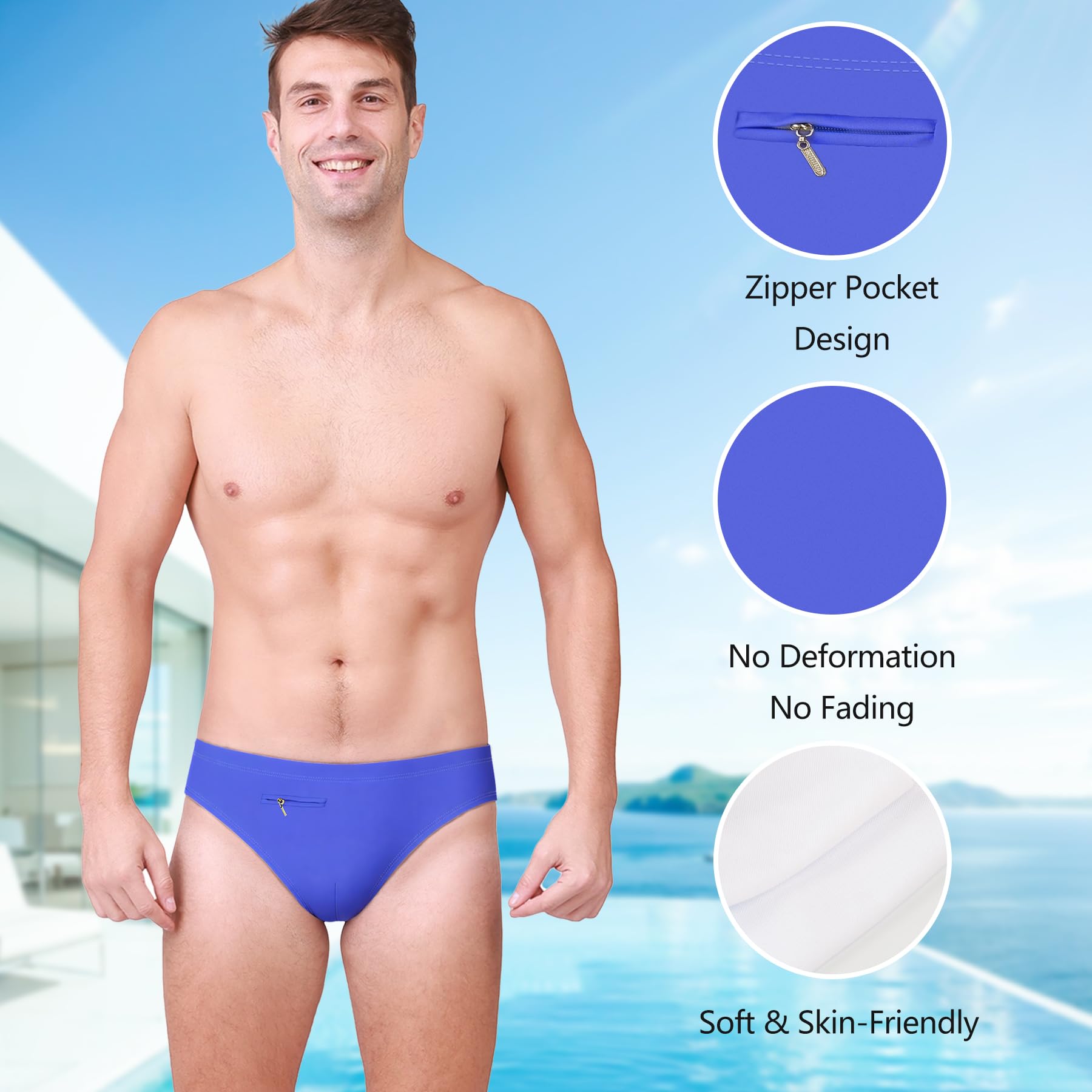 Bañador Slip para Hombre Deportivo Secado Rápido Clásico
