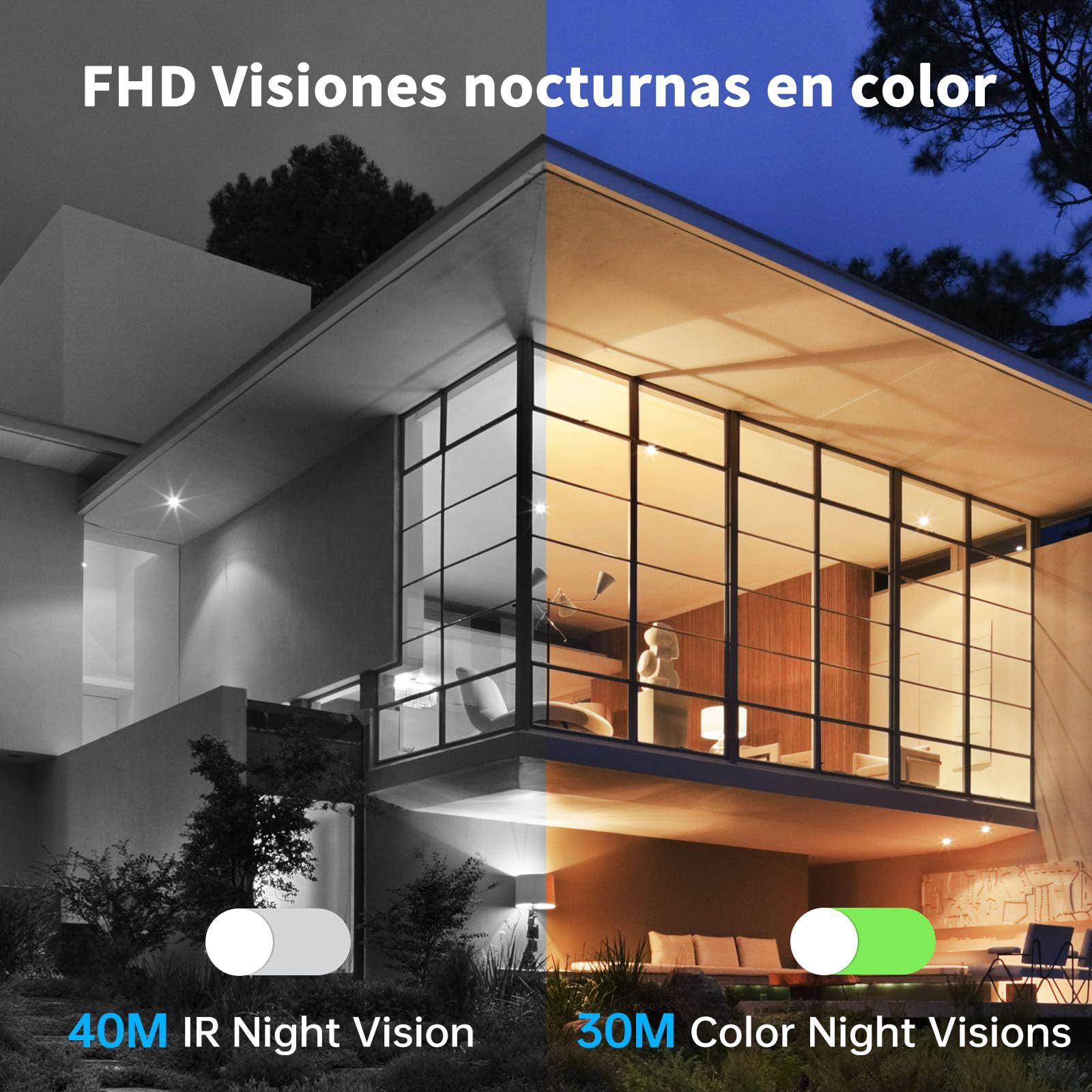 4K 8MP Camara de Vigilancia Exterior WiFi, 2,4/5GHz IP Camara Seguridad Exteriorcon con Detección Humana/Vehículo, Seguimiento Automático, Luz de Alarma Roja-Azul, Visión Nocturna Colorida IP66