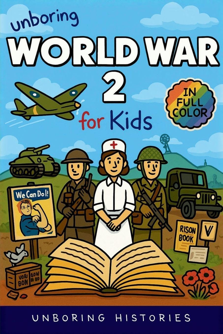 Unboring World War 2 for Kids: Funny, Interesting, Concise Guide to Spies, Codes, and Desert Battles You Won't Believe Are True (A Visual Learning Guide to Military History for Kids)