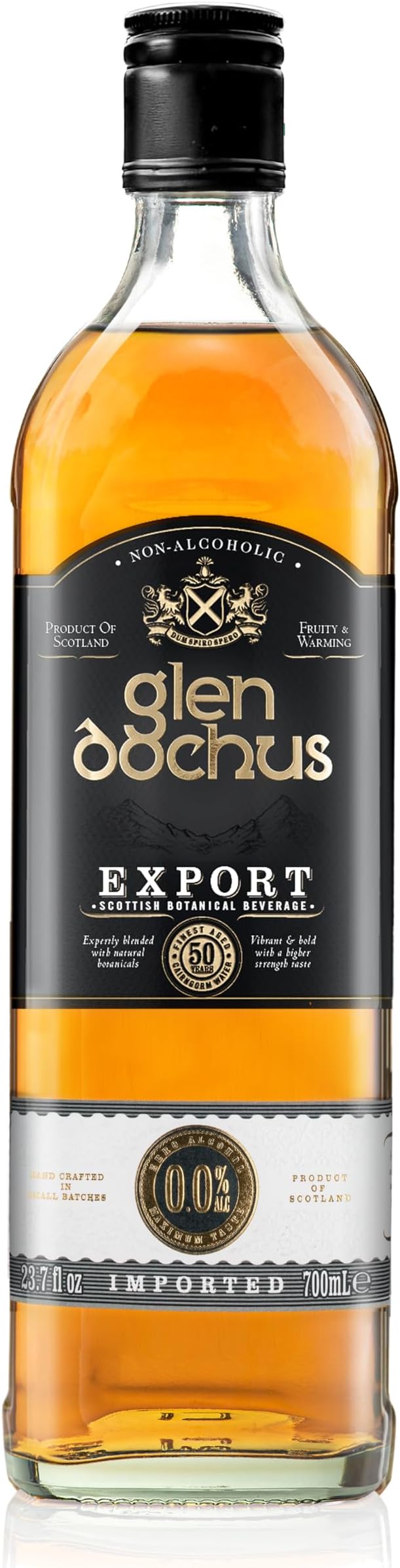 Glen Dochus Export Blend Non Alcoholic Whiskey, Award Winning Aromatic and Warming Scottish Non Alcoholic Spirits - Halal, Low Sugar and Gluten Free, Part of the Spirits of Virtue Range (700ml)