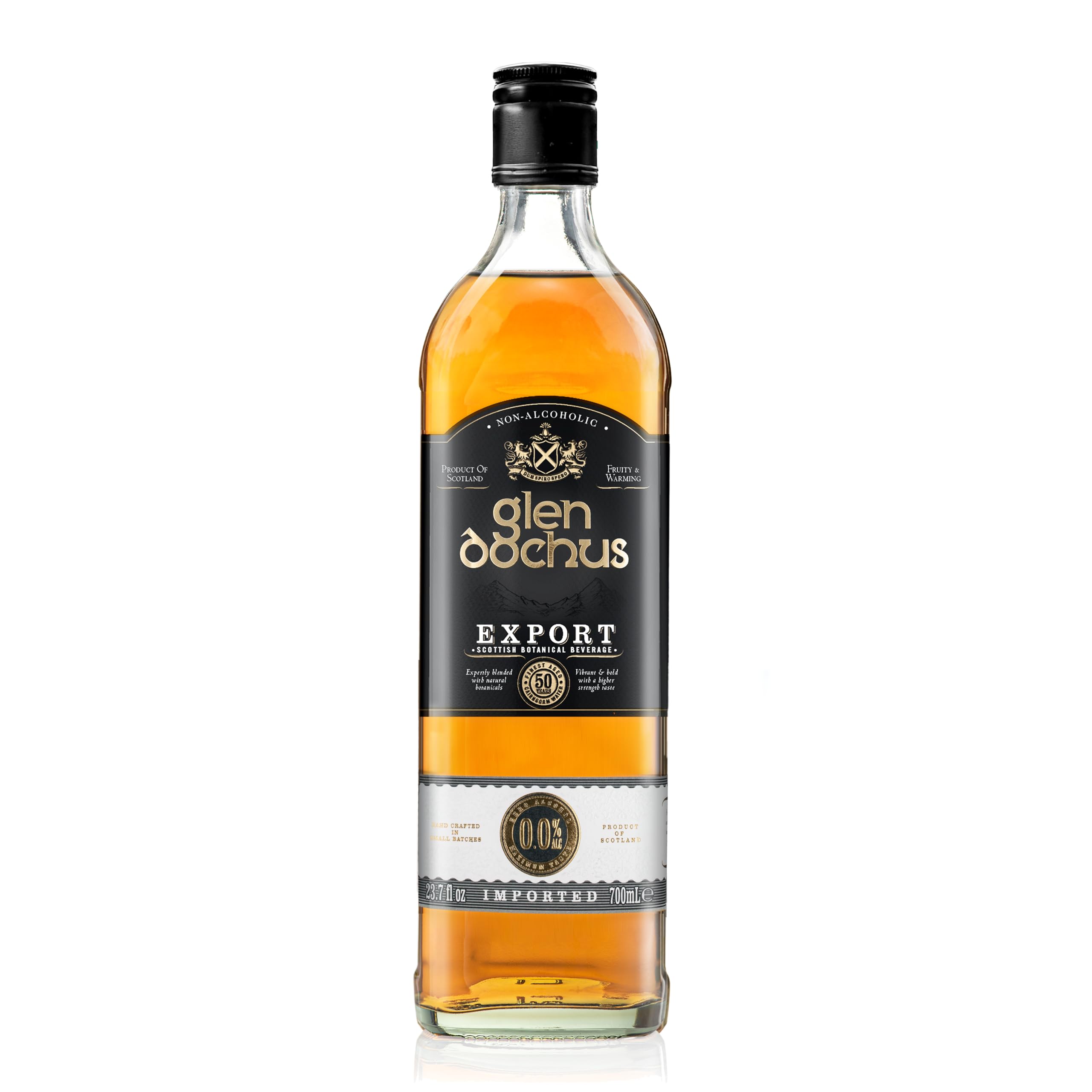 Glen Dochus Export Blend Non Alcoholic Whiskey, Award Winning Aromatic and Warming Scottish Non Alcoholic Spirits - Halal, Low Sugar and Gluten Free, Part of the Spirits of Virtue Range (700ml)