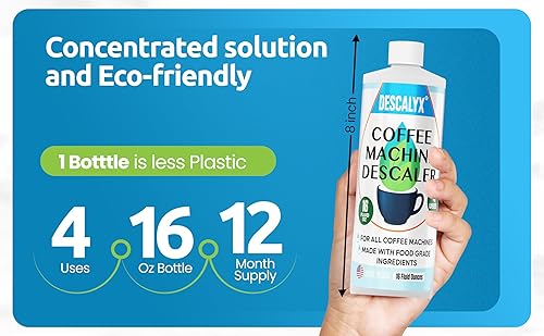 Miniatura 4 de Descalcificador para cafetera, solución de limpieza universal para Keurig, Nespresso, Breville, Cuisinart, elimina la acumulación de cal y mineral
